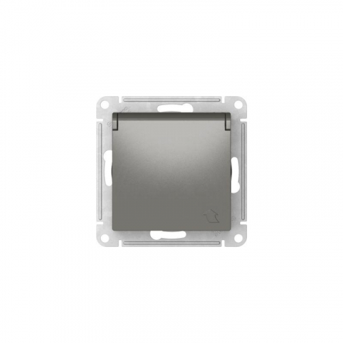 Розетка AtlasDesign 16А IP20 с заземл. защ. шторки с крышкой быстрозажим. клем. механизм сталь SE ATN000946S фото 6
