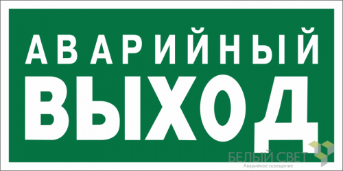 Знак безопасности BL-2010B.E23 "Аварийный выход" Белый свет a15042