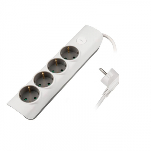 Удлинитель 4х5м с заземл. с выкл. бел. ET-04-500W (4х5.0) JAZZway 5051836 фото 2