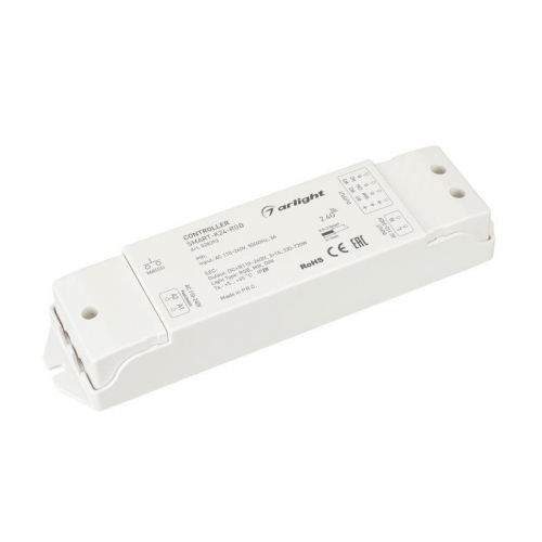 Контроллер SMART-K24-RGB (230В 3х1А 2.4G) (IP20 пластик) Arlight 028293 Контроллер SMART-K24-RGB (230В 3х1А 2.4G) (IP20 пластик) Arlight 028293
