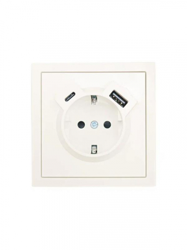 Розетка 1-мест. с/з Type-C+USB разъем СП ZIMA IP20 слон. кость LEZARD 704-9088-181TC фото 3 Розетка 1-мест. с/з Type-C+USB разъем СП ZIMA IP20 слон. кость LEZARD 704-9088-181TC фото 3