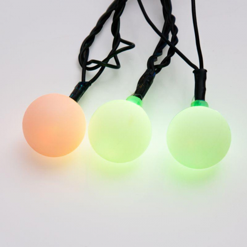 Гирлянда светодиодная "Шарики" 5м d25мм 25LED RGB 6Вт 220-240В IP20 провод ПВХ темн. зел. Neon-Night 303-559 фото 6