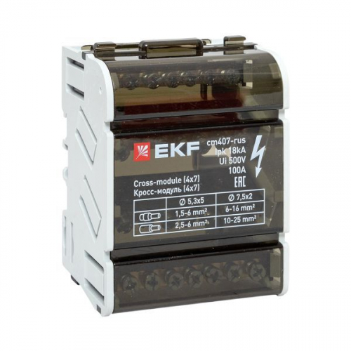 Кросс-модуль 4х7 100А EKF cm407-rus Кросс-модуль 4х7 100А EKF cm407-rus