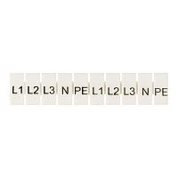 Маркеры для UT/ST/Push-in 4 с символами "L1. L2. L3. N. PE" (уп.100шт) EKF zb-st-4-L-1-3