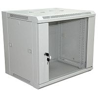 Шкаф телекоммуникационный настенный 19дюйм 6U 600х600х370мм (ШхГхВ) дверь стекло стенка задняя боковые съемные стенки разборный сер. RAL7035 PRO Rexant 04-2220