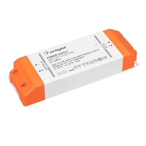 Блок питания ARV-SP-12132-PFC (12В 11А 130Вт) (IP20 пластик) Arlight 038819 Блок питания ARV-SP-12132-PFC (12В 11А 130Вт) (IP20 пластик) Arlight 038819