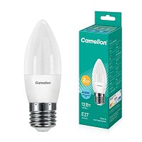 Лампа светодиодная LED12-C35/845/E27 12Вт свеча матовая 4500К бел. E27 150-265В Camelion 13690