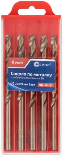 Сверло по металлу ПРОФИ/Profi 7х109мм с кобальтом 5% (уп.5шт) Cutop 48-70-5 фото 3