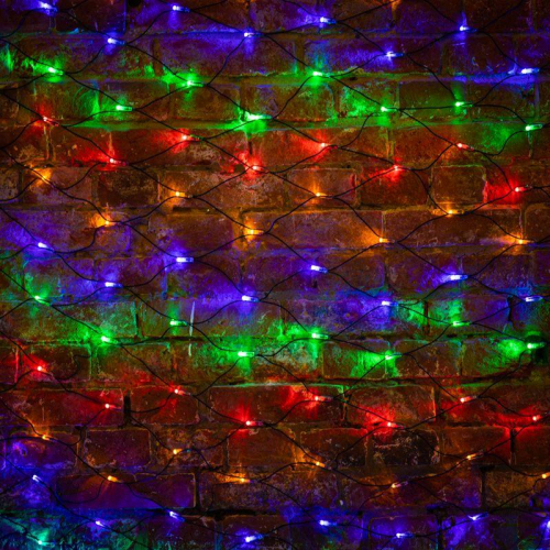 Гирлянда светодиодная "Сеть" 2х1.5м 288LED мультиколор 24Вт 220-240В IP65 провод ПВХ черн. Neon-Night 215-029 Гирлянда светодиодная "Сеть" 2х1.5м 288LED мультиколор 24Вт 220-240В IP65 провод ПВХ черн. Neon-Night 215-029