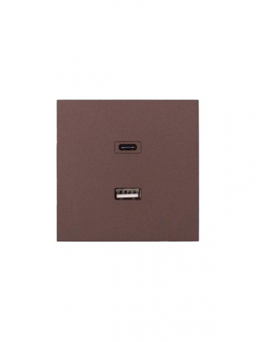 Розетка СП ZIMA IP20 Type-C + USB механизм шоколад LEZARD 704-7388-192TC Розетка СП ZIMA IP20 Type-C + USB механизм шоколад LEZARD 704-7388-192TC