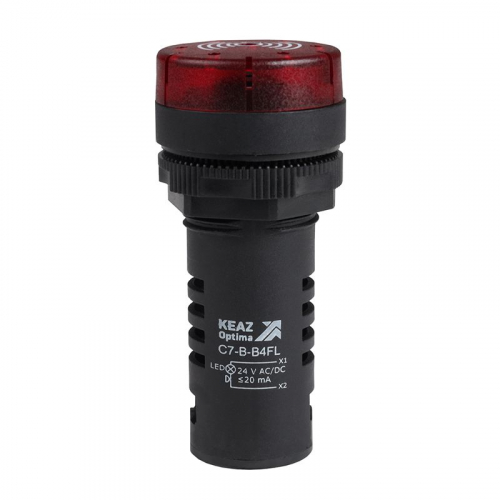 Зуммер с пульсирующим сигналом OptiSignal Compact D22 С7-B-B4FL красн. с подсветкой 24В AC/DC КЭАЗ 362172 Зуммер с пульсирующим сигналом OptiSignal Compact D22 С7-B-B4FL красн. с подсветкой 24В AC/DC КЭАЗ 362172