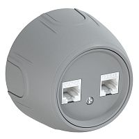 Розетка компьютерная 2-м RJ45 кат.5E Rotondo сер. OneKeyElectro 7700894