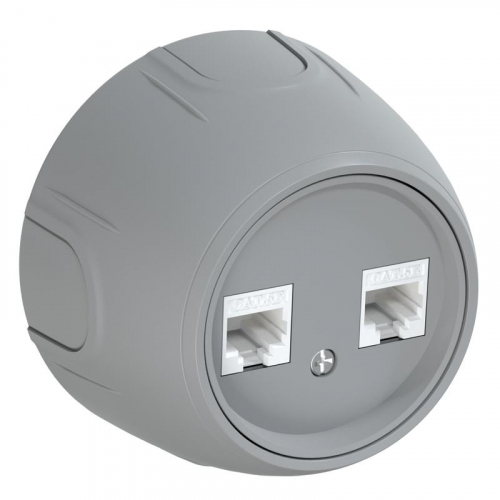 Розетка компьютерная 2-м RJ45 кат.5E Rotondo сер. OneKeyElectro 7700894 Розетка компьютерная 2-м RJ45 кат.5E Rotondo сер. OneKeyElectro 7700894