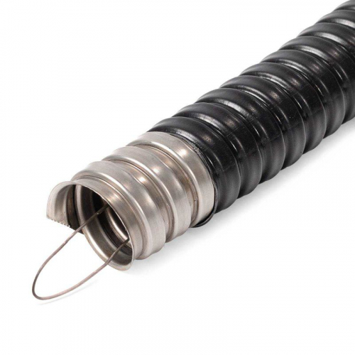 Металлорукав МРПИнг (INOX) 32 d35 с протяжкой черн. (уп.25м) Fortisflex 104463
