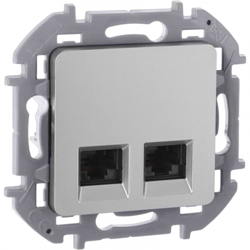 Розетка компьютерная 2-м Inspiria RJ45 кат.6 UTP механизм алюм. IEK 673842 Розетка компьютерная 2-м Inspiria RJ45 кат.6 UTP механизм алюм. IEK 673842