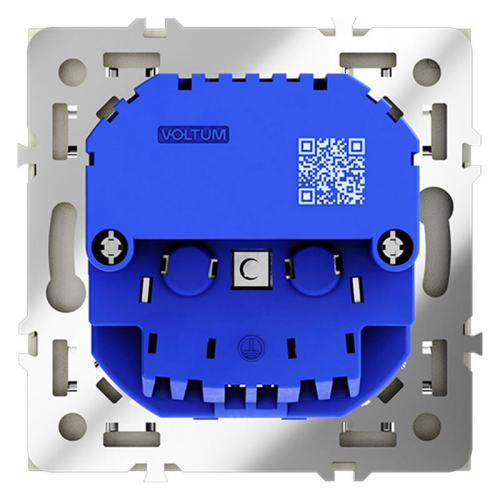 Розетка 1-м СП S70 16А с USB A+A с заземл. защ. шторки механизм сталь Voltum VLS040405 фото 4
