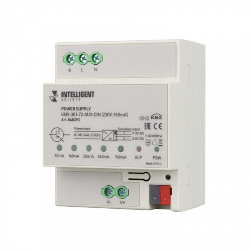 Блок питания шины KNX-301-72-AUX-DIN (230В 960мА) IP20 пластик INTELLIGENT ARLIGHT 048393