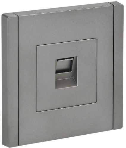 Розетка компьютерная RJ45 кат.5E FORTE&PIANO FP532 сталь IEK FP-K10-1-K46