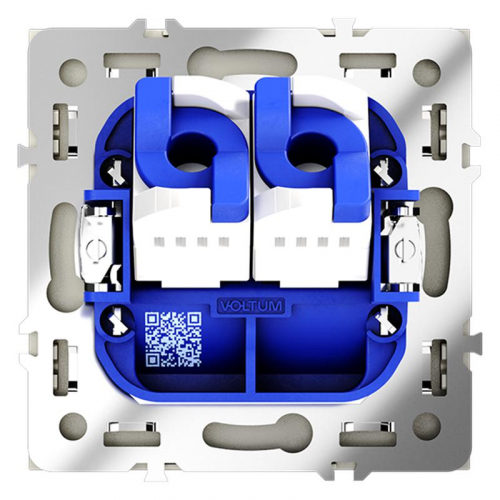 Розетка компьютерная 2-м СП S70 RJ45 + RJ45 кат.6 механизм сталь Voltum VLS060205 фото 4