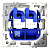 Розетка компьютерная 2-м СП S70 RJ45 + RJ45 кат.6 механизм сталь Voltum VLS060205