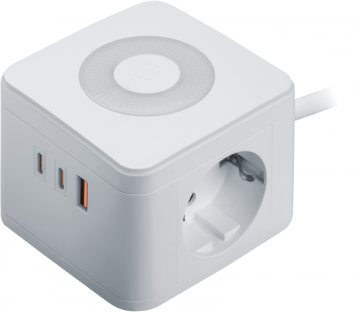 Удлинитель (куб) 2х1.4м с заземл. 16А IP20 95 685 NPE-USB06-02-140-ESC-3X1-PD20W 2хUSB-C + USB-A + ночник с выкл. бел. NAVIGATOR 95685