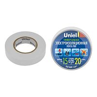 Лента изоляционная 0.135х15мм 20м UIT-135P 20/15/01 WHT бел. Uniel 04488