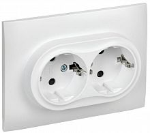 Розетка 2-м SKANDY 16А с заземл. защ. шторки в сборе SK-R07W арктич. бел. IEK SK-R24-16-K01-F