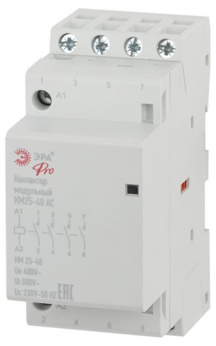Контактор модульный КМ25-40 AC PRO NO-902-298 ЭРА Б0049163 Контактор модульный КМ25-40 AC PRO NO-902-298 ЭРА Б0049163