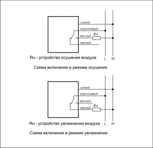 Реле контроля влажности RH-1 (четырехфункциональный встроен. датчик монтаж на плоскость) 230В 16А 1NO/NC IP20 F&F EA07.003.001 фото 2