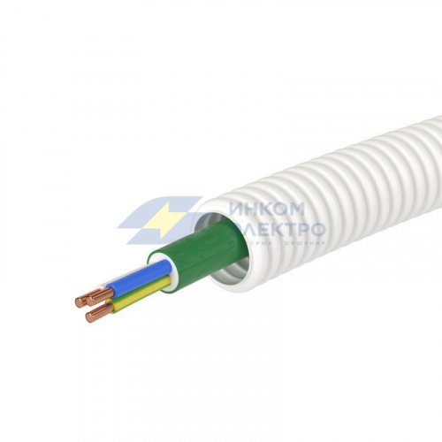 Труба гофрированная ПЛЛ не содержит галогенов d20мм с кабелем ППГнг(А)-HF 3х1.5кв.мм РЭК &amp;amp;quot;ГОСТ+&amp;amp;quot; бел. (уп.50м) DKC 8L82050HF фото 3