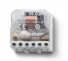 Реле шаговое электромеханич. 1NO + 1NC 10А 2 состояния AgNi 230В AC монтаж в коробке IP20 FINDER 260382300000