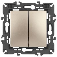 Выключатель 2-кл. СП Elegance 14-1104-04 10А IP20 250В 10AX механизм шампань Эра Б0034233