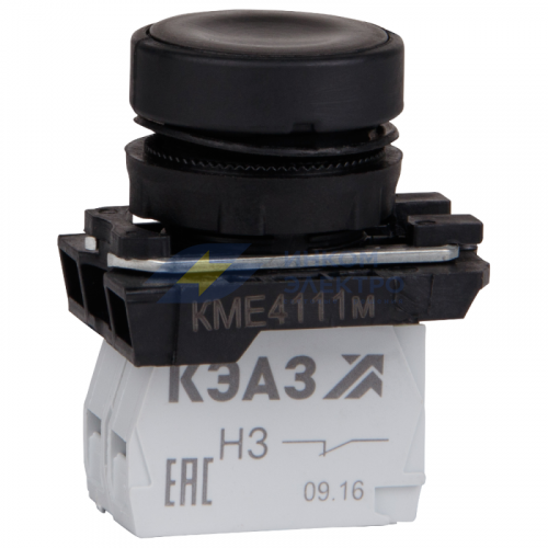 Кнопка КМЕ4122м-черный-2но+2нз-цилиндр-IP40 КЭАЗ 274329