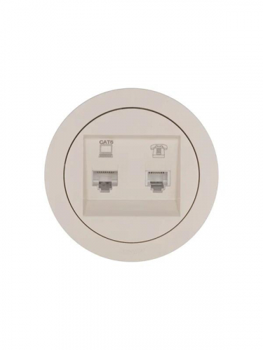 Розетка компьютерная + телефонная OSEN RJ45 кат.6 + RJ11 с модулем механизм сл. кость LEZARD 743-9088-144 фото 4