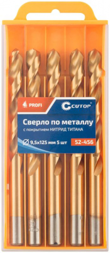 Сверло по металлу ПРОФИ/Profi 9.5х125мм с титан. покрытием (уп.5шт) Cutop 52-456 фото 3