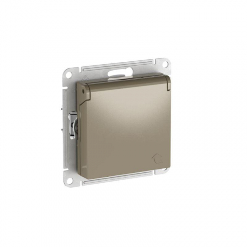 Розетка AtlasDesign 16А IP20 с заземл. защ. шторки с крышкой быстрозажим. клем. механизм шампань SE ATN000546S фото 5