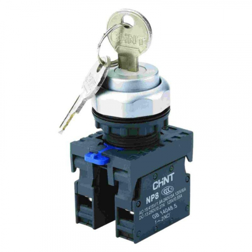 Переключатель с ключом NP8-20Y/31 3 полож. с фиксацией 2НО IP65 (R) CHINT 667185 Переключатель с ключом NP8-20Y/31 3 полож. с фиксацией 2НО IP65 (R) CHINT 667185