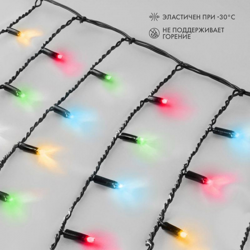 Гирлянда светодиодная "Айсикл" (бахрома) 4.8х0.6м 176LED RGB IP65 динамика 230В провод ПВХ черн. (нужен контроллер 245-908) Neon-Night 245-208 фото 2