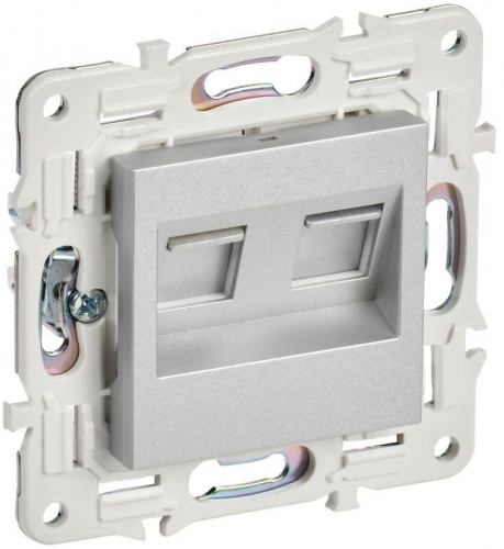 Розетка компьютерная двойн. RJ45 кат.5E SKANDY SK-K03S серебр. IEK SK-K20-1-K23 Розетка компьютерная двойн. RJ45 кат.5E SKANDY SK-K03S серебр. IEK SK-K20-1-K23