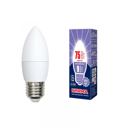 Лампа светодиодная LED-C37-9W/DW/E27/FR/NR Norma 9Вт матовая E27 (упак. картон) Volpe UL-00003805