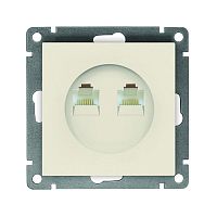 Розетка компьютерная 2-м СП Афина RJ45 кат.5E механизм сл. кость (ivory) Universal A1086-I