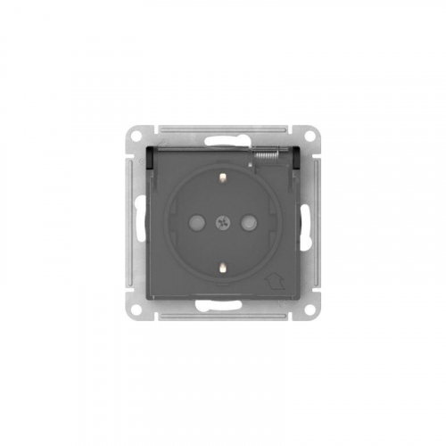 Розетка AtlasDesign Aqua 16А IP44 с заземл. защ. шторки с прозр. крышкой быстрозажим. клем. механизм карбон SE ATN441046S фото 4