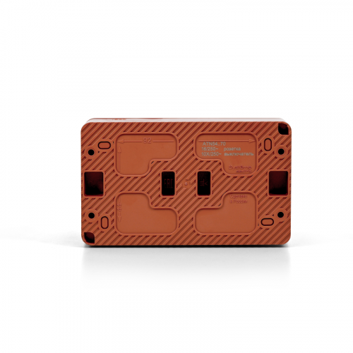 Блок ОП AtlasDesign PROFI IP54 (розетка 1-м 16А заземл. защ. шторки + 1-кл. выключатель 10А) терракот. SE ATN547070 фото 3