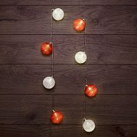 Гирлянда светодиодная "Тайские фонарики "Магия" 3.5м 20LED тепл. бел. 1Вт IP20 провод ПВХ прозр. элементы питания 2хAA (не в компл.) Neon-Night 303-088