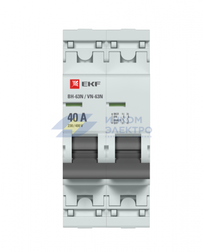 Выключатель нагрузки 2п 40А ВН-63N PROxima EKF S63240