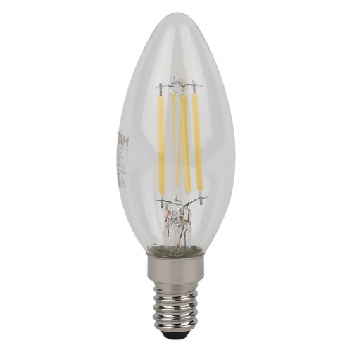 Лампа светодиодная филаментная LS CLB40 4W/865 230VFILCL 4Вт 6500К холод. бел. E14 470лм B угол пучка 300град. 220-240В (замена 40Вт) прозр. стекло OSRAM 4058075687943 фото 2