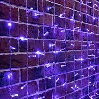 Гирлянда светодиодная "Светодиодный Дождь" 2х6м 768LED син. 70Вт 230В IP65 постоян. свечение провод прозр. (нужен шнур питания 303-500-1) Neon-Night 235-173