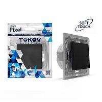 Переключатель 1-кл. СП Pixel IP44 механизм карбон TOKOV ELECTRIC TKE-PX-P1-C14-IP44