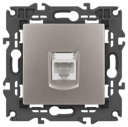 Розетка компьютерная Elegance 14-3107-16 RJ45 титан Эра Б0065764 Розетка компьютерная Elegance 14-3107-16 RJ45 титан Эра Б0065764