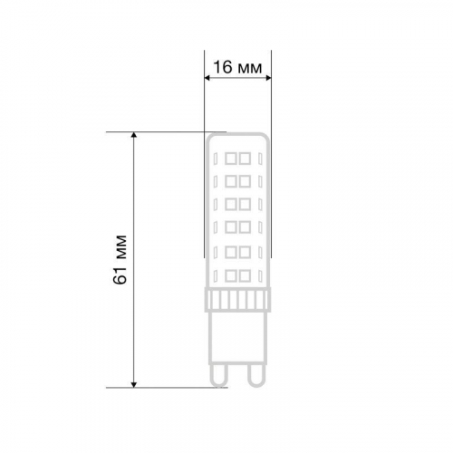 Лампа светодиодная JD-CORN 5Вт капсула 2700К тепл. бел. G9 230В (поликарбонат) Rexant 604-5015 фото 2